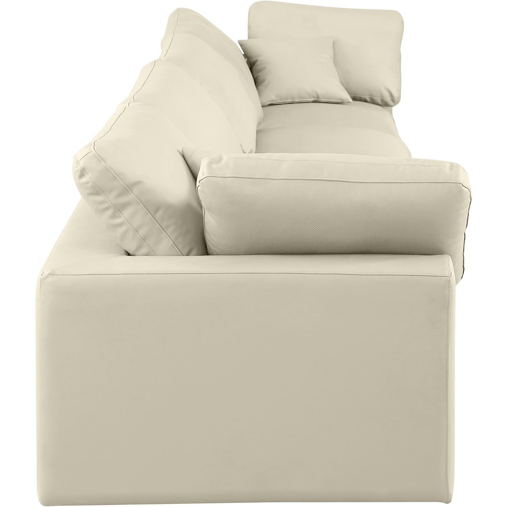 Comfy Cream Vegan Leather Modular Sofa. Picture 5