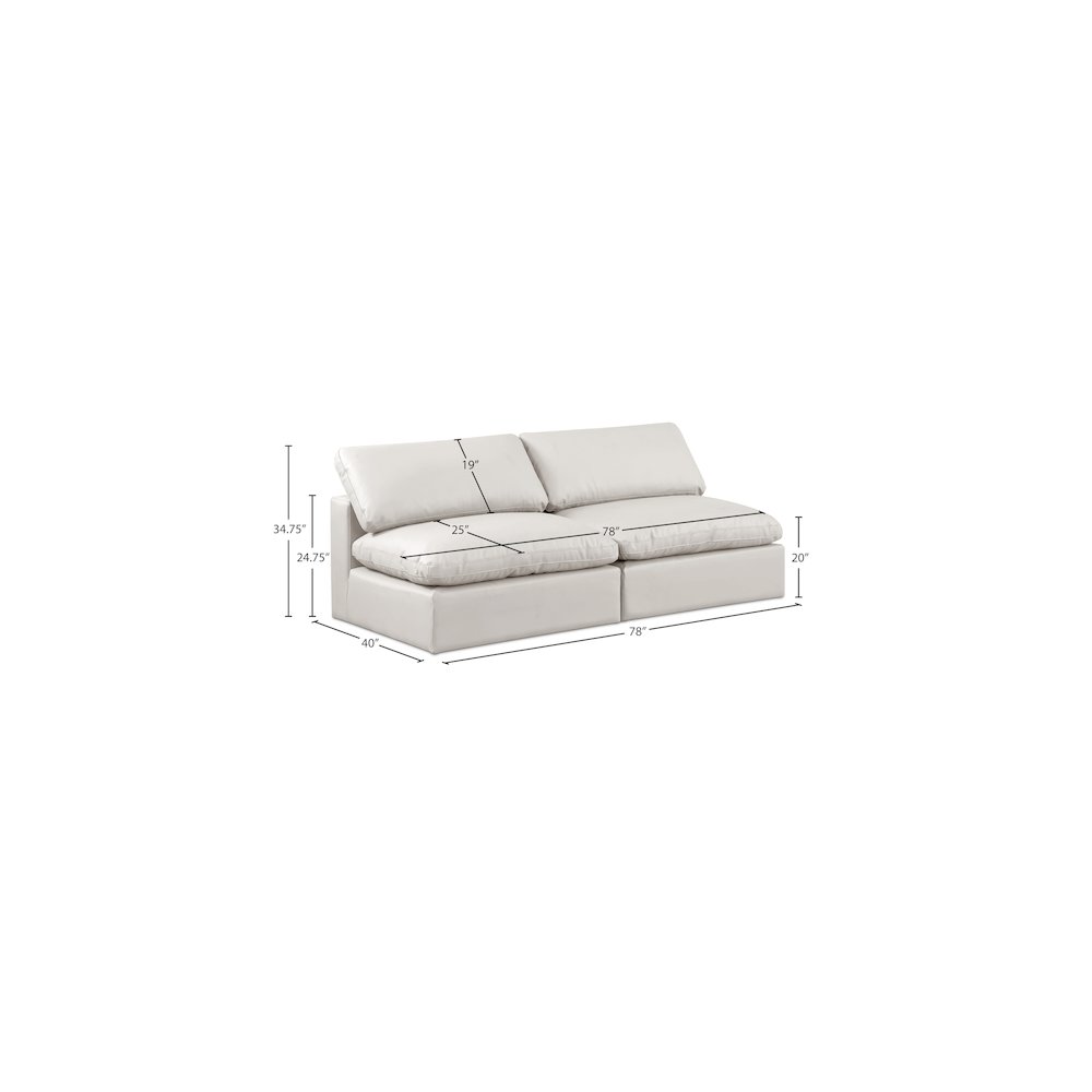 Comfy Cream Vegan Leather Modular Sofa. Picture 9