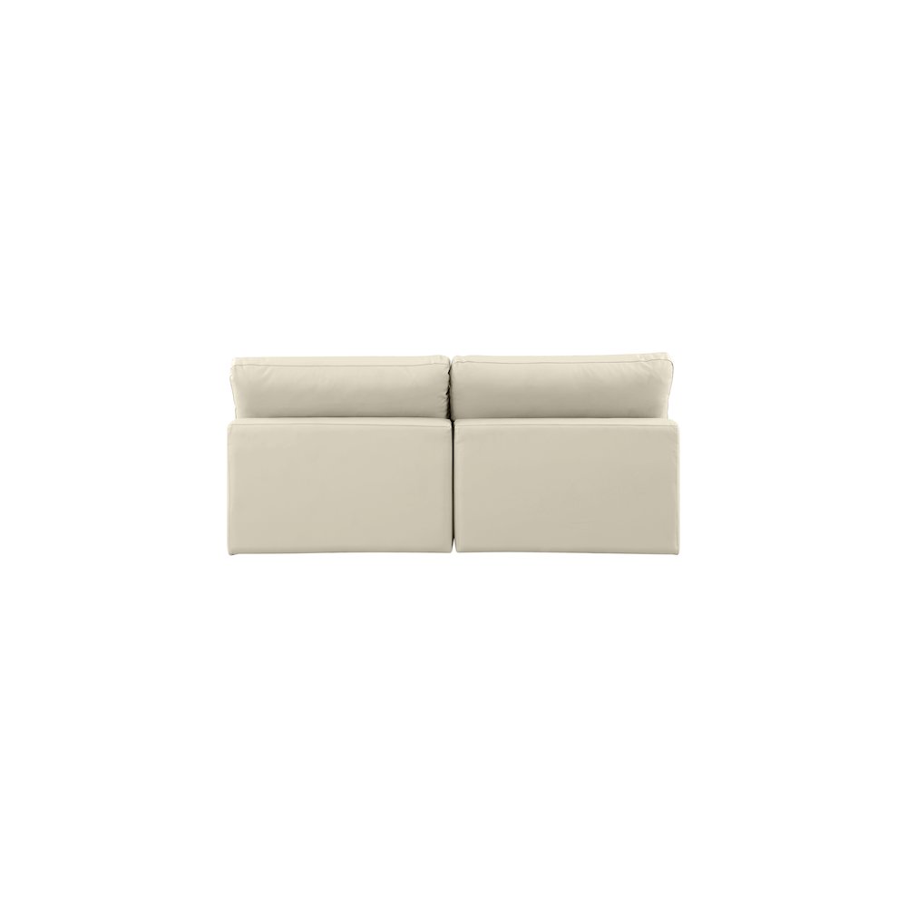 Comfy Cream Vegan Leather Modular Sofa. Picture 3