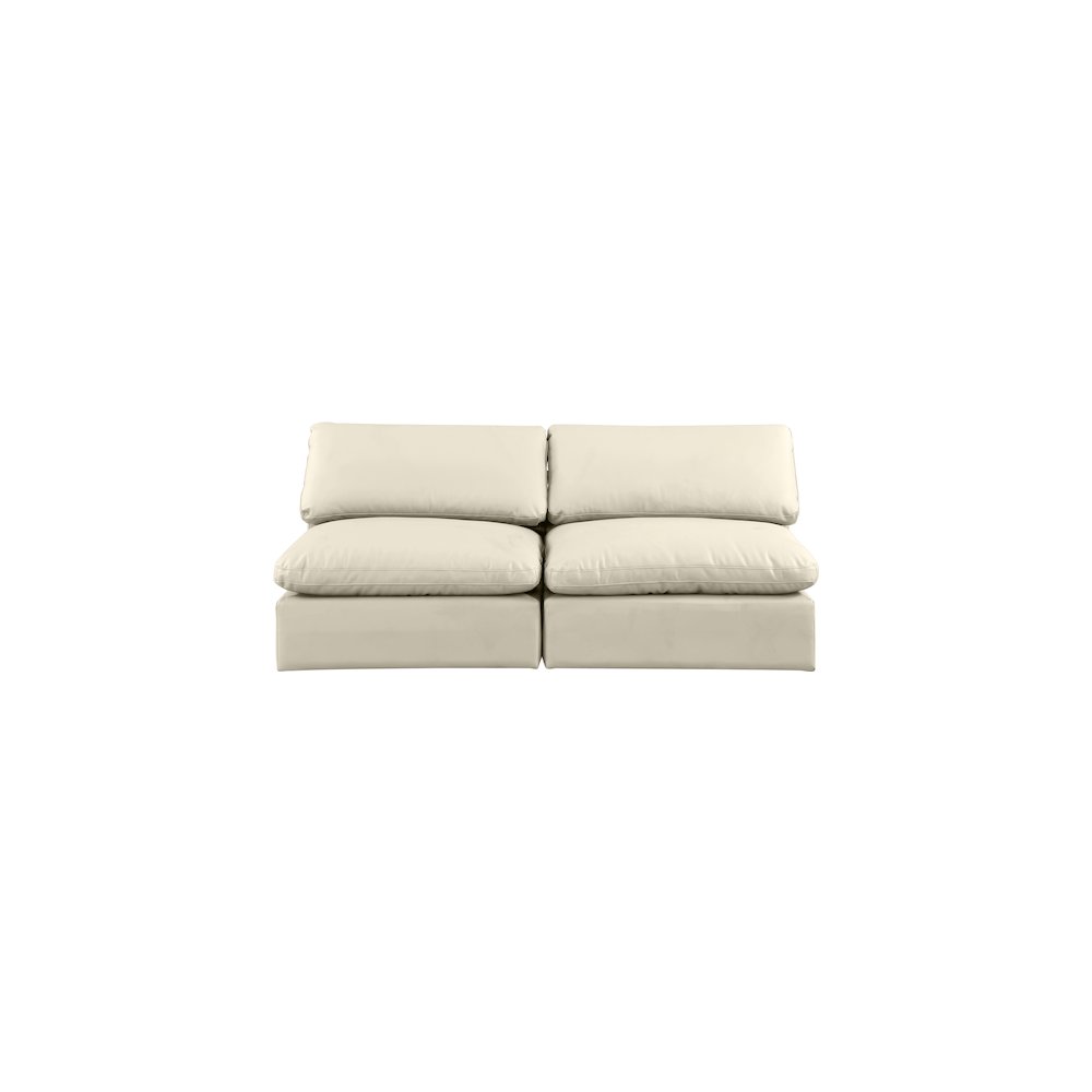Comfy Cream Vegan Leather Modular Sofa. Picture 4