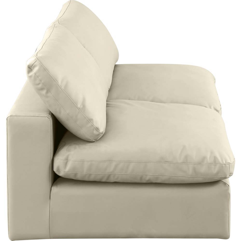 Comfy Cream Vegan Leather Modular Sofa. Picture 5