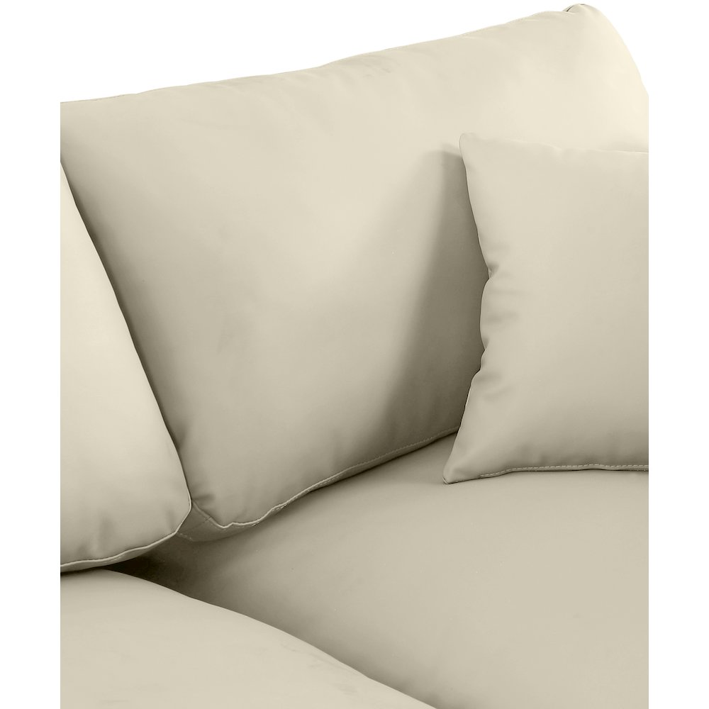 Comfy Cream Vegan Leather Modular Sofa. Picture 7