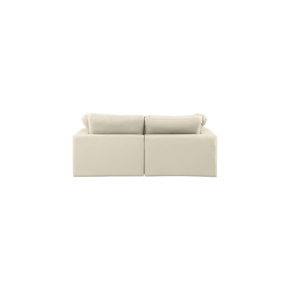 Comfy Cream Vegan Leather Modular Sofa. Picture 3