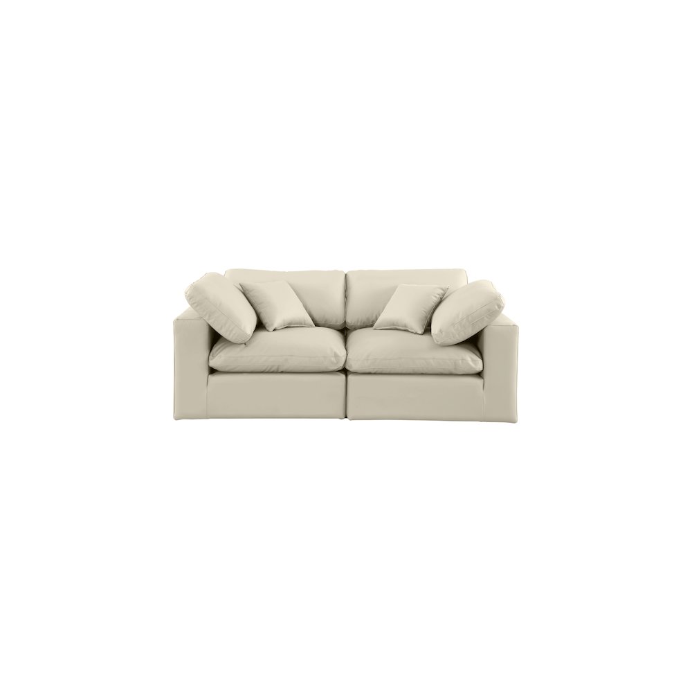 Comfy Cream Vegan Leather Modular Sofa. Picture 4