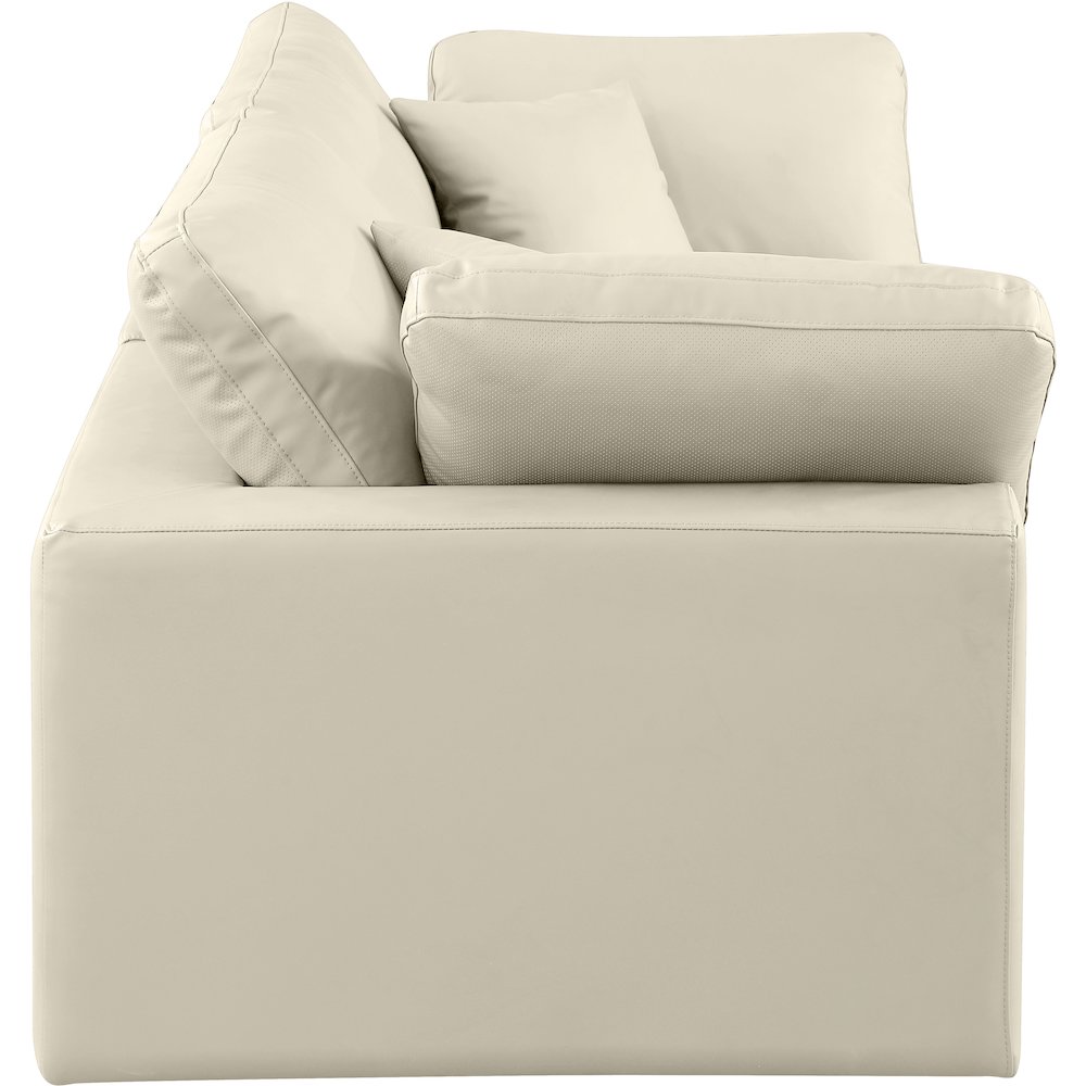 Comfy Cream Vegan Leather Modular Sofa. Picture 5