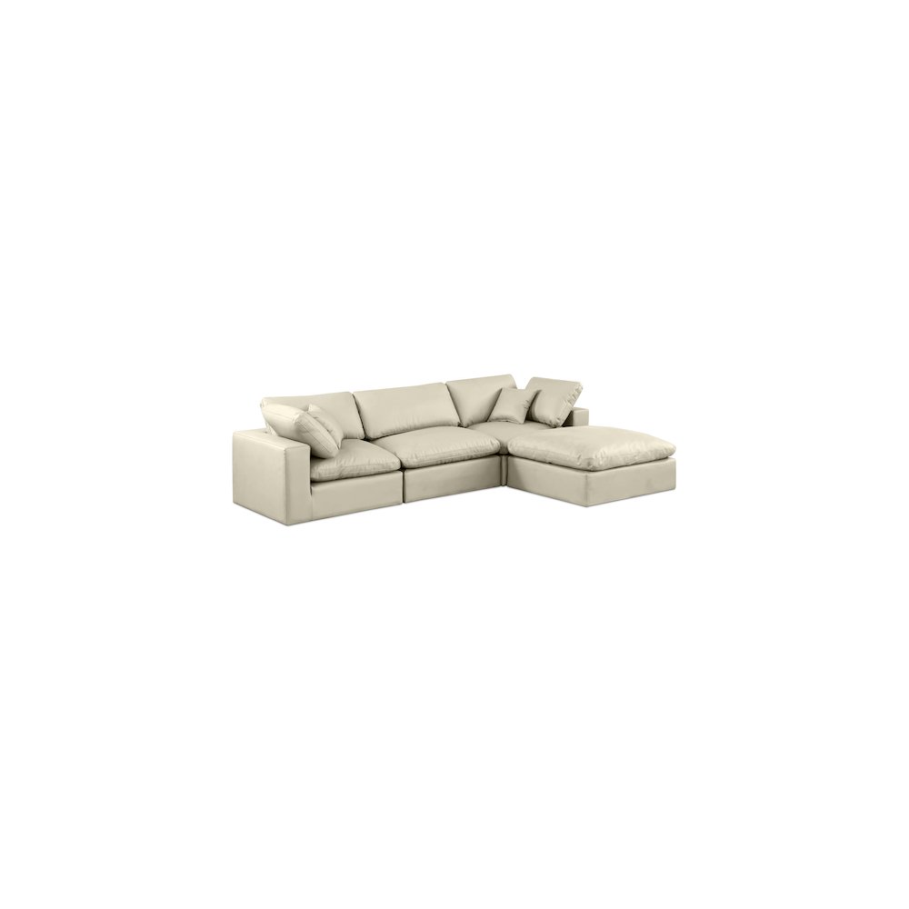Comfy Cream Vegan Leather Modular Sectional. Picture 1