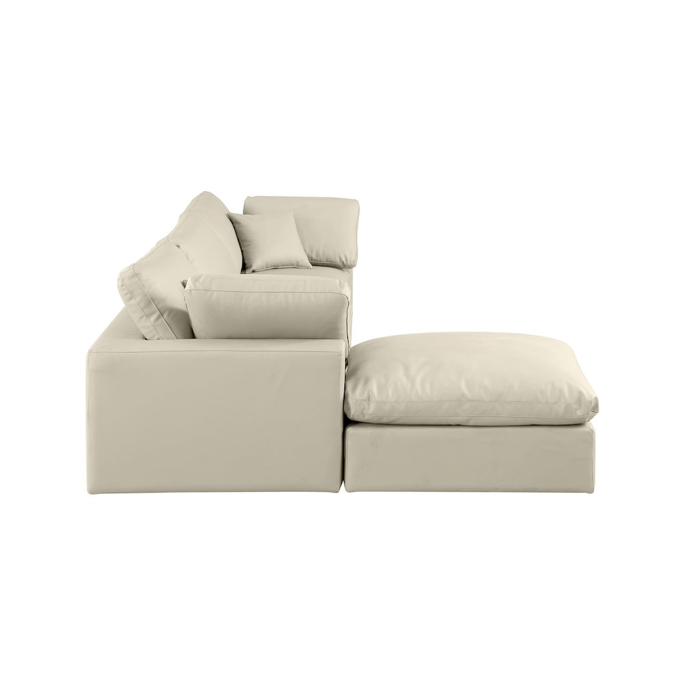 Comfy Cream Vegan Leather Modular Sectional. Picture 10