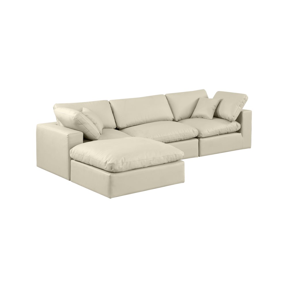 Comfy Cream Vegan Leather Modular Sectional. Picture 2