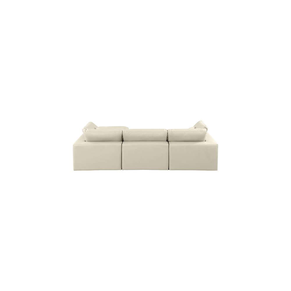 Comfy Cream Vegan Leather Modular Sectional. Picture 5