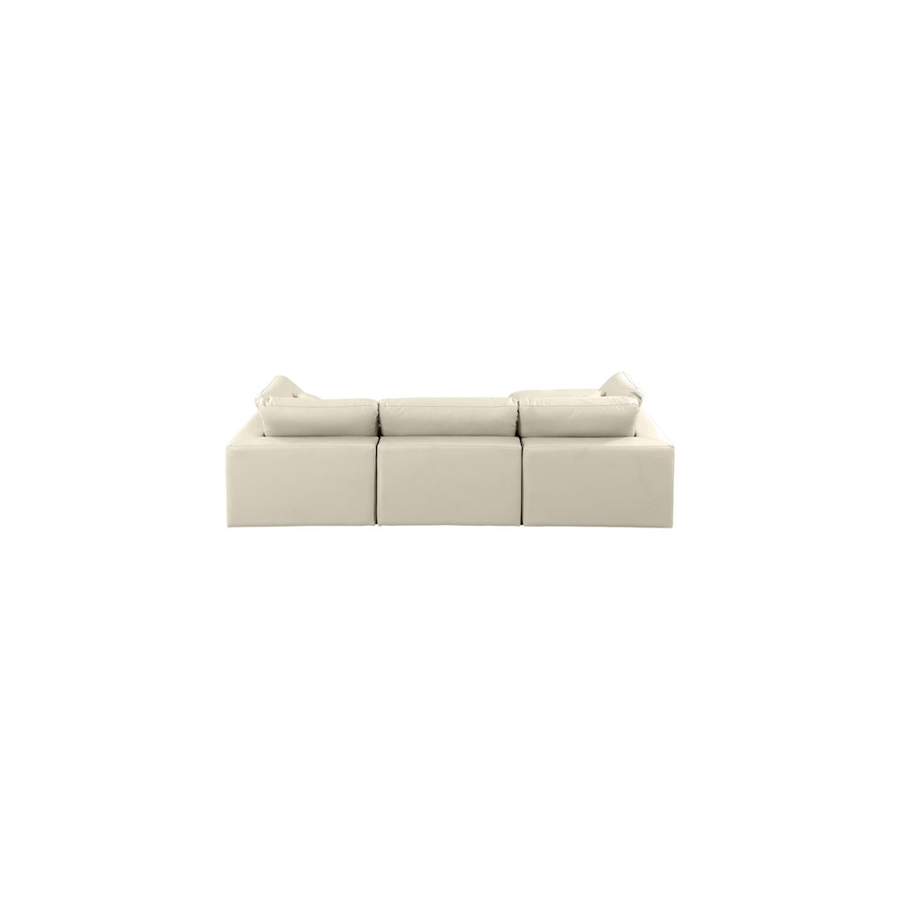 Comfy Cream Vegan Leather Modular Sectional. Picture 6