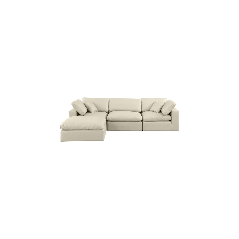 Comfy Cream Vegan Leather Modular Sectional. Picture 7