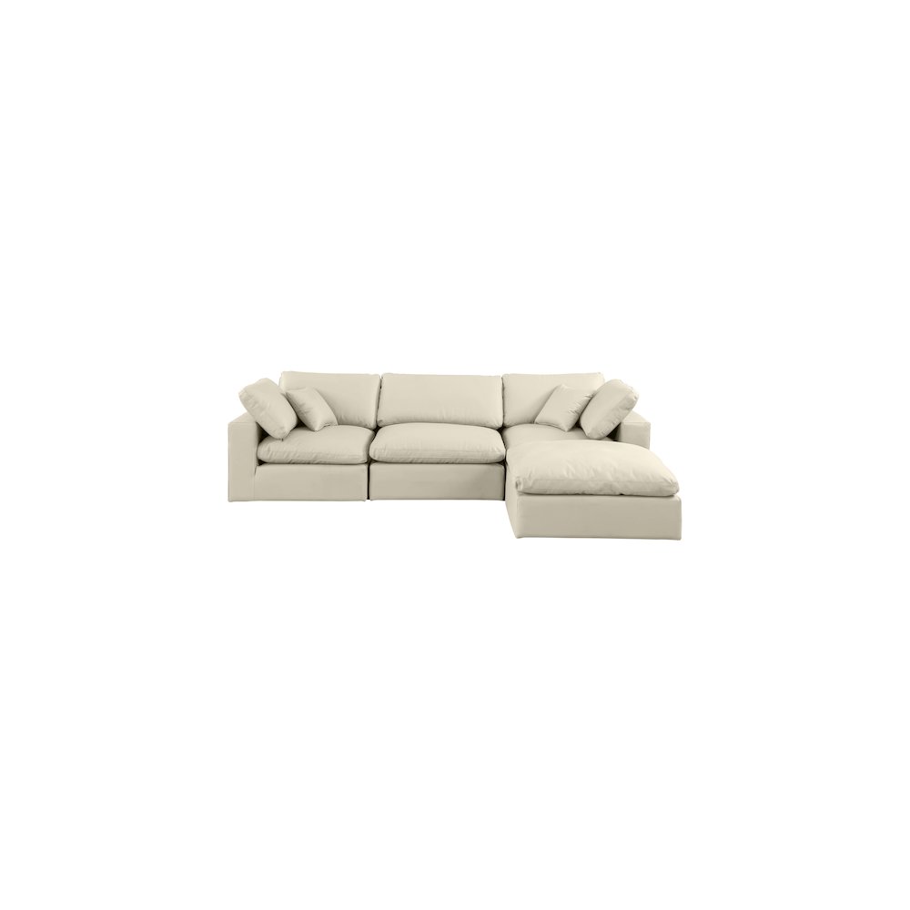 Comfy Cream Vegan Leather Modular Sectional. Picture 8