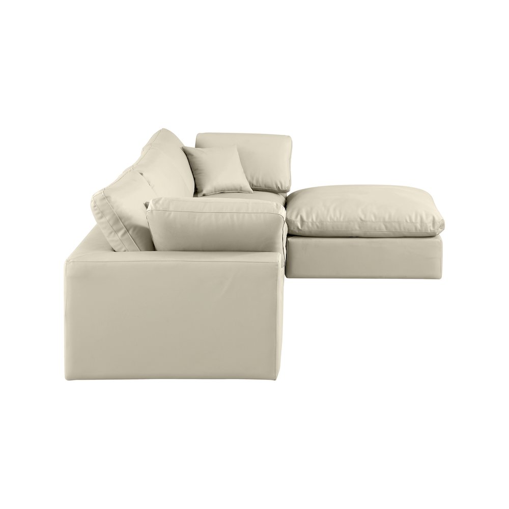 Comfy Cream Vegan Leather Modular Sectional. Picture 9