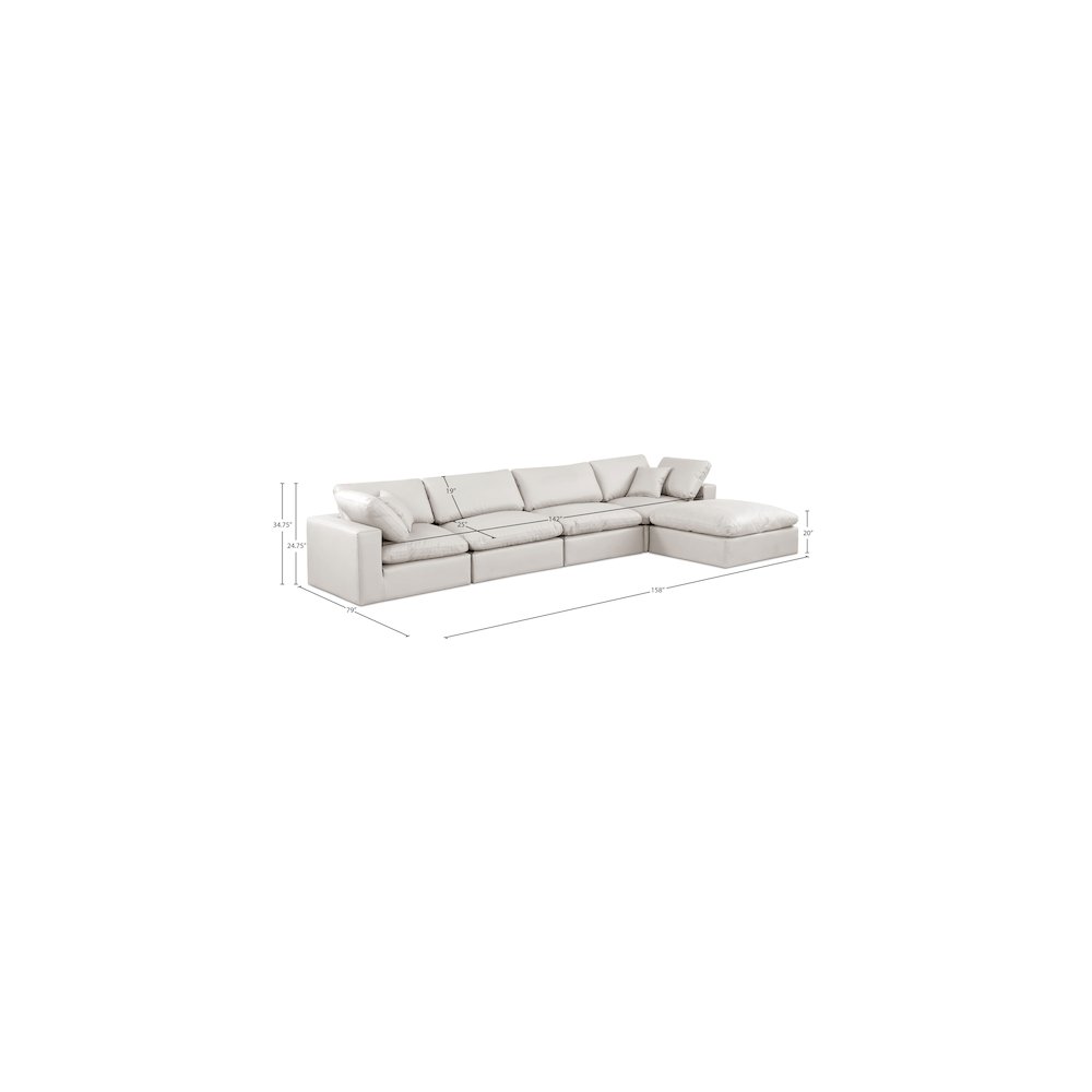 Comfy Cream Vegan Leather Modular Sectional. Picture 15