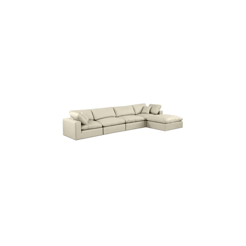 Comfy Cream Vegan Leather Modular Sectional. Picture 1