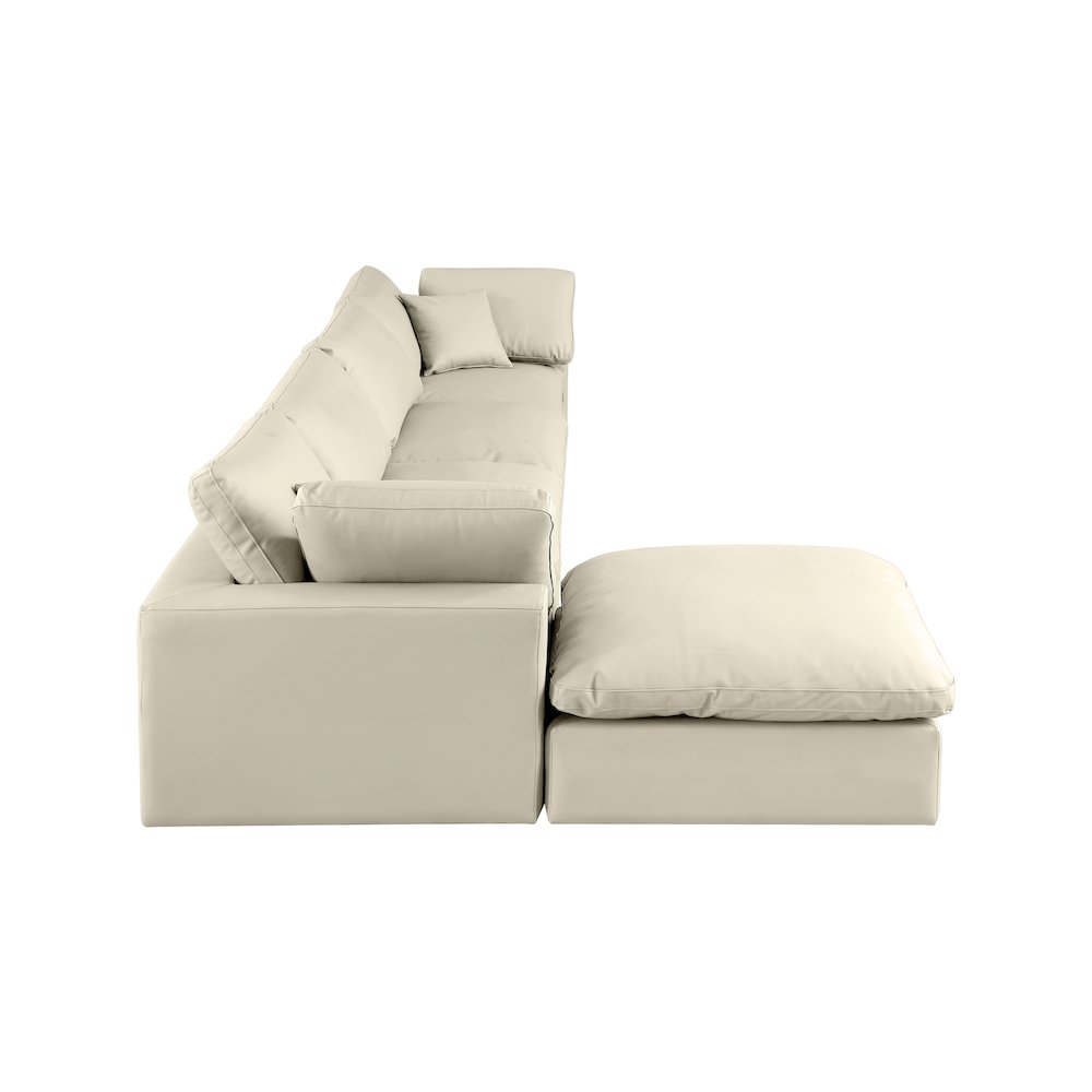 Comfy Cream Vegan Leather Modular Sectional. Picture 10