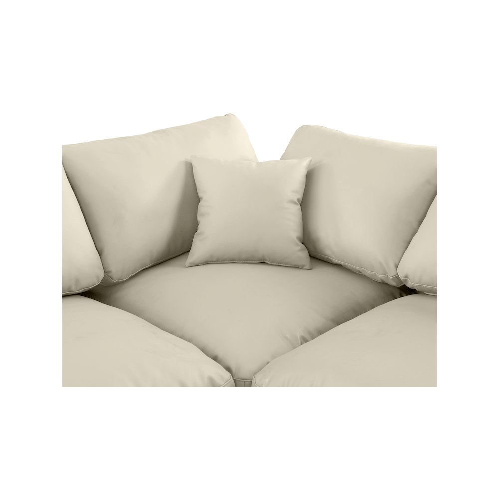 Comfy Cream Vegan Leather Modular Sectional. Picture 12