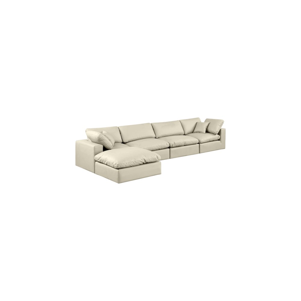 Comfy Cream Vegan Leather Modular Sectional. Picture 2