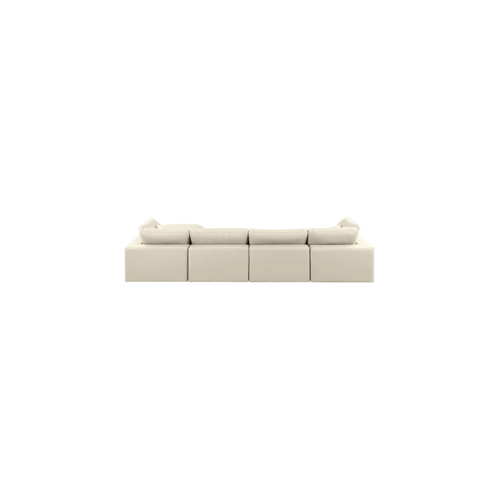 Comfy Cream Vegan Leather Modular Sectional. Picture 5