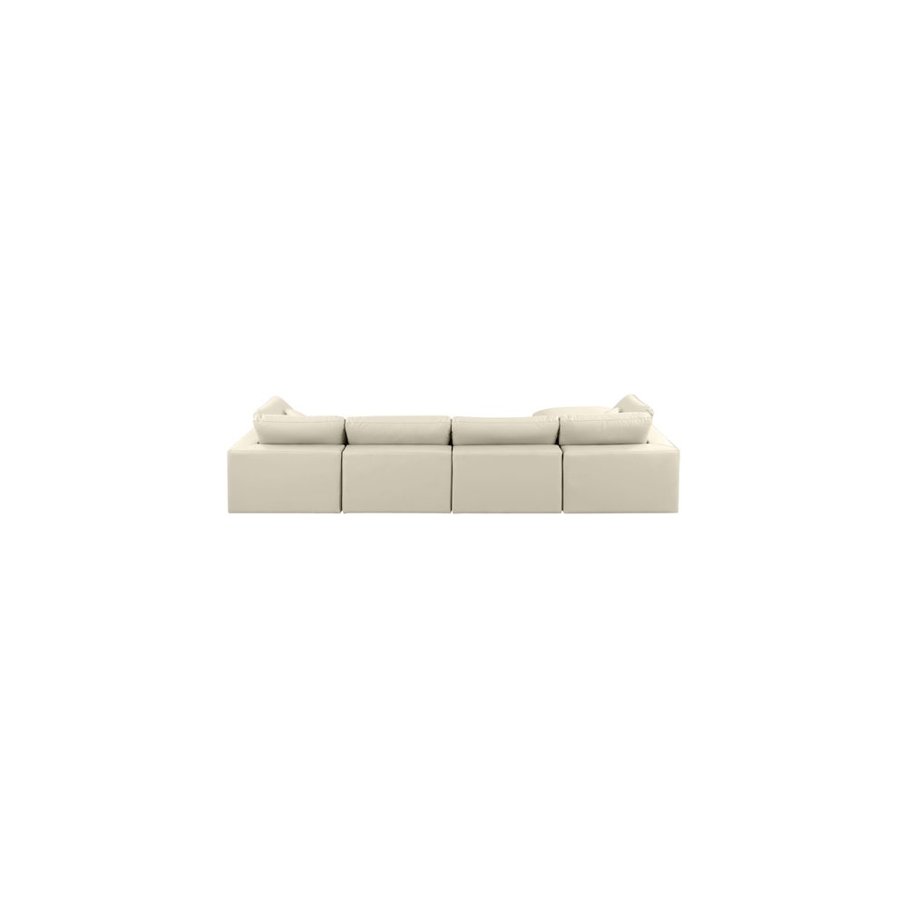 Comfy Cream Vegan Leather Modular Sectional. Picture 6