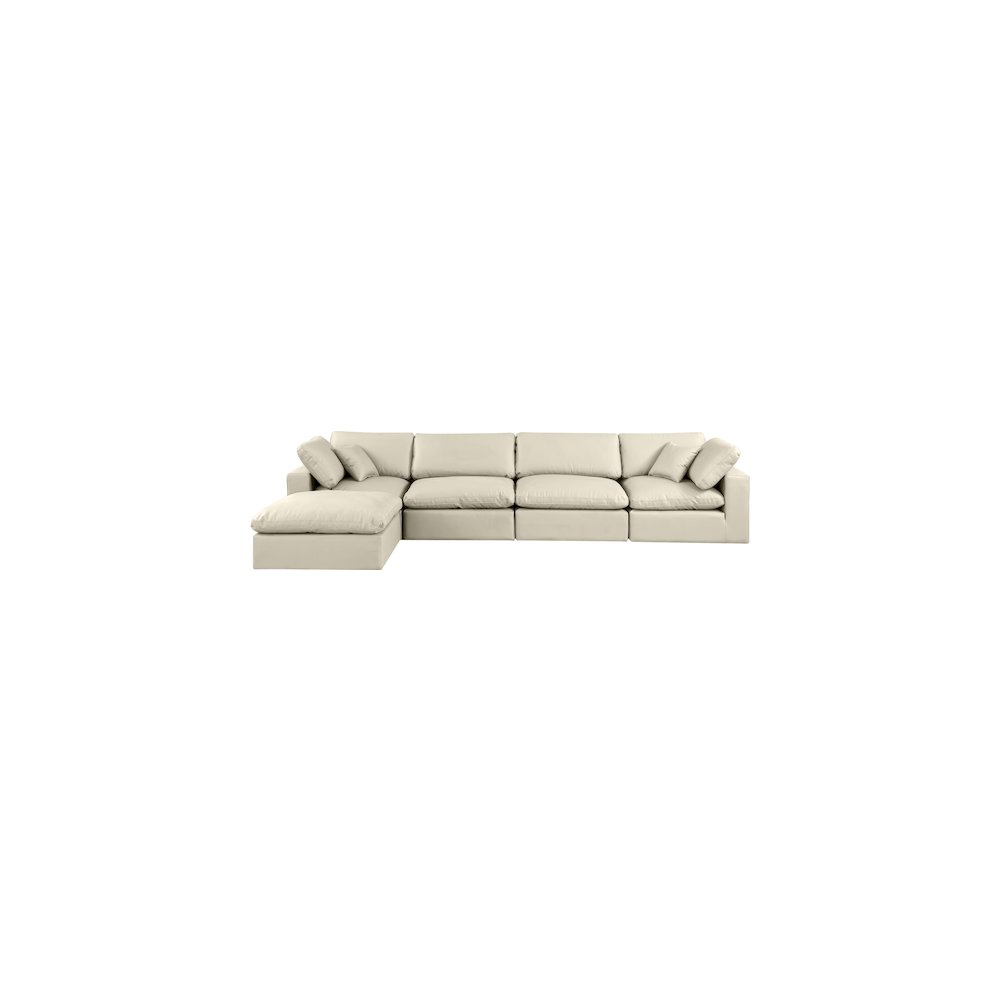 Comfy Cream Vegan Leather Modular Sectional. Picture 7