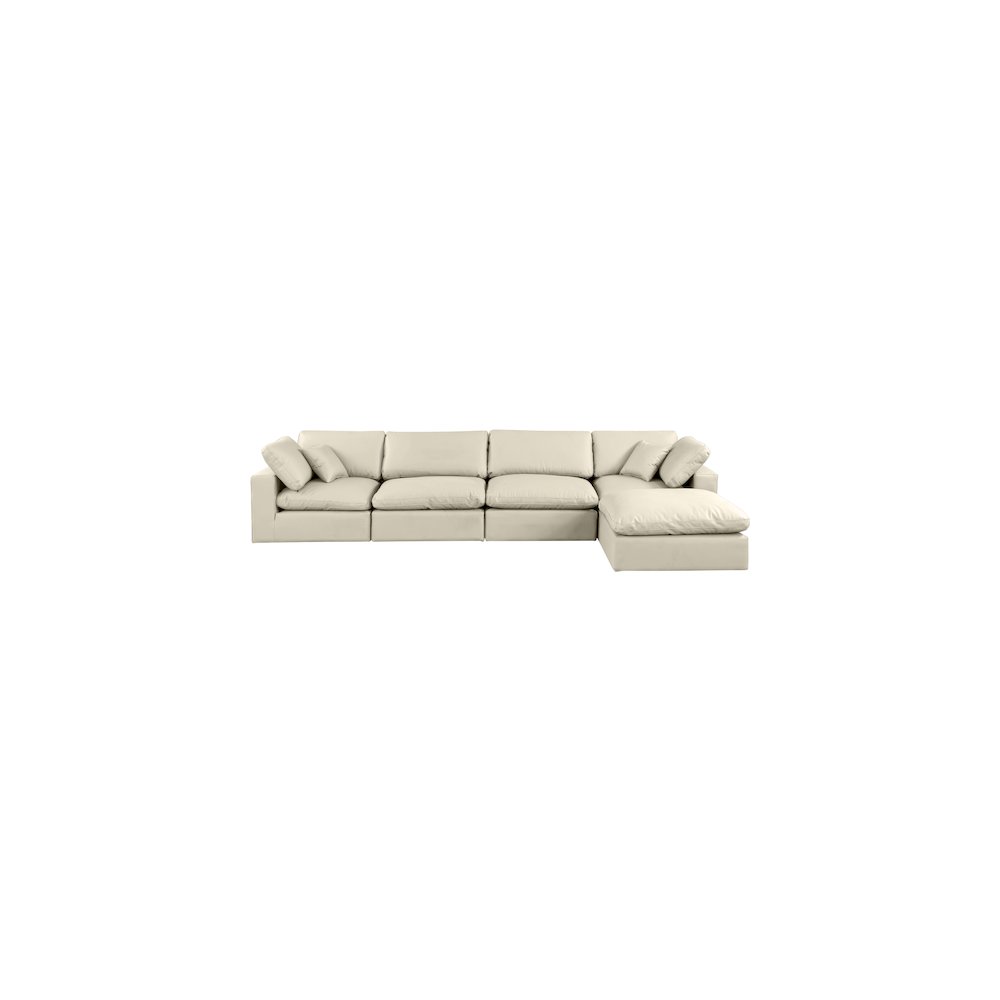 Comfy Cream Vegan Leather Modular Sectional. Picture 8