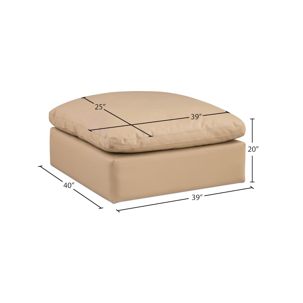 Comfy Tan Vegan Leather Modular Ottoman. Picture 5