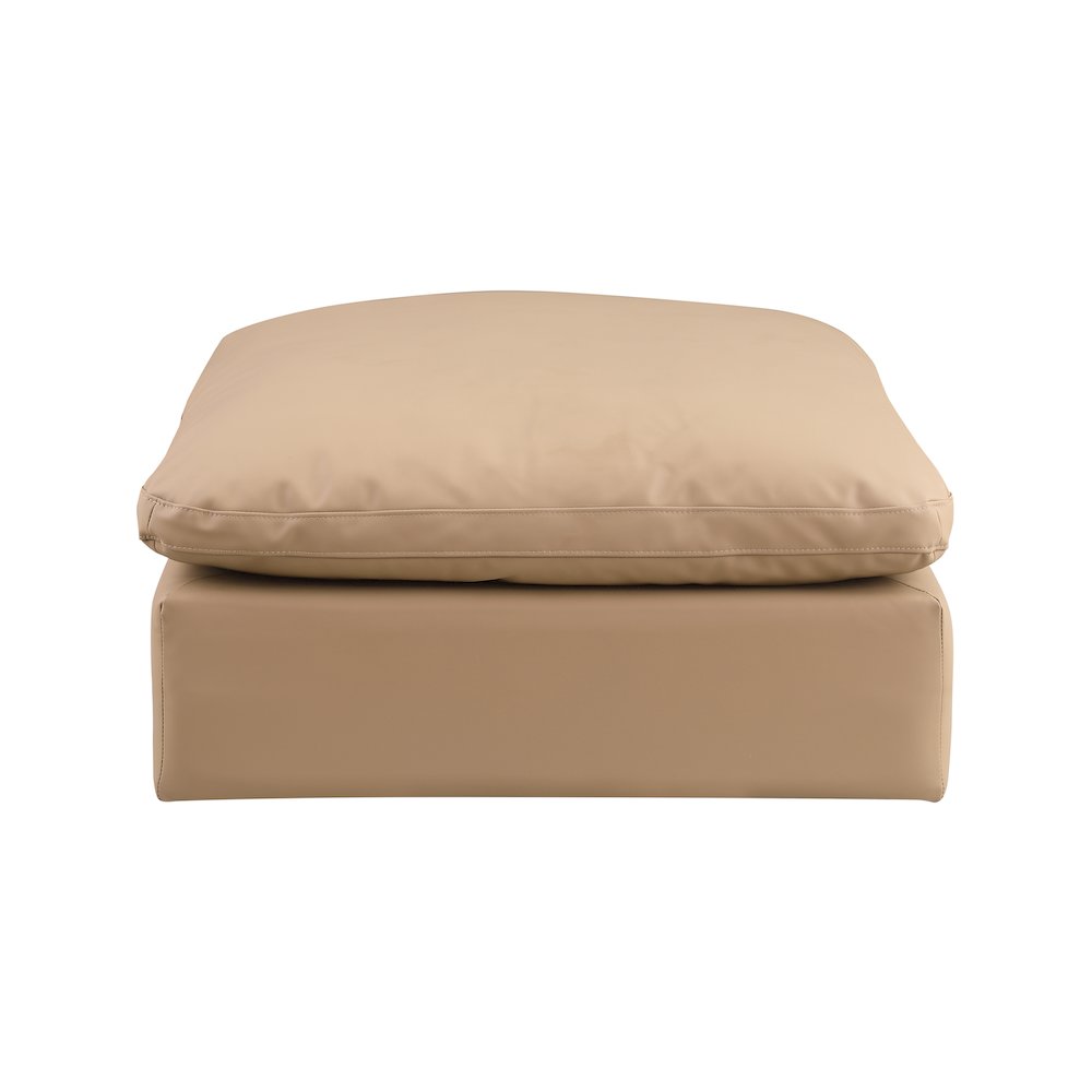 Comfy Tan Vegan Leather Modular Ottoman. Picture 3