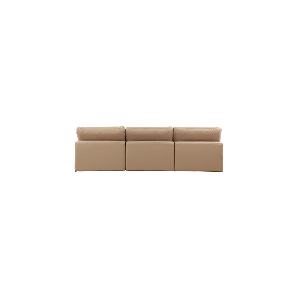Comfy Tan Vegan Leather Modular Sofa. Picture 3