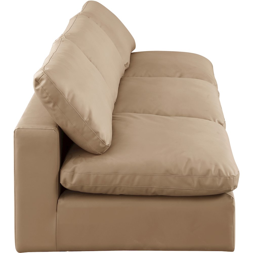 Comfy Tan Vegan Leather Modular Sofa. Picture 5