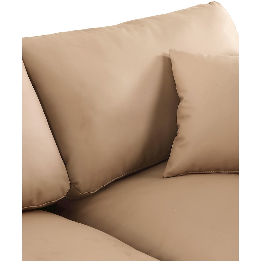 Comfy Tan Vegan Leather Modular Sofa. Picture 7