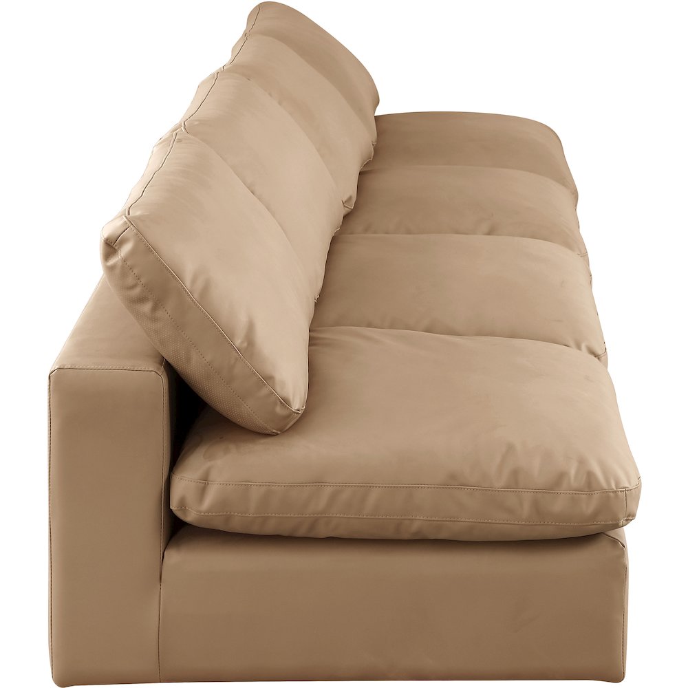 Comfy Tan Vegan Leather Modular Sofa. Picture 5