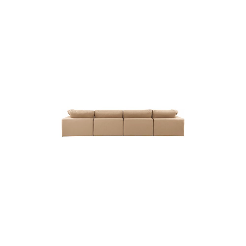 Comfy Tan Vegan Leather Modular Sofa. Picture 3