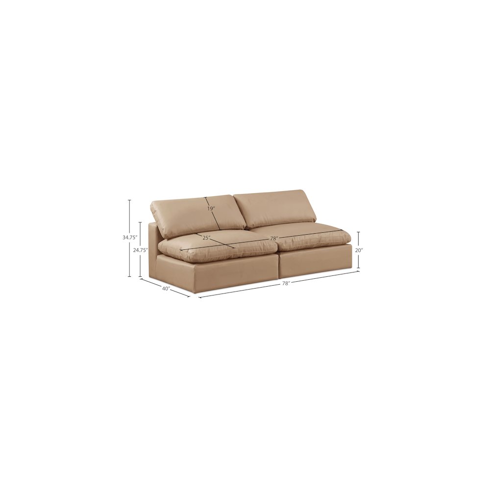 Comfy Tan Vegan Leather Modular Sofa. Picture 9