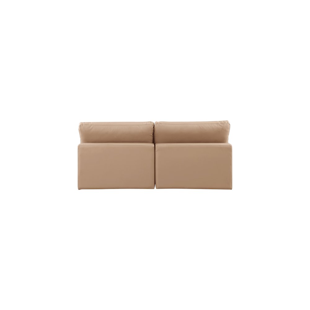 Comfy Tan Vegan Leather Modular Sofa. Picture 3