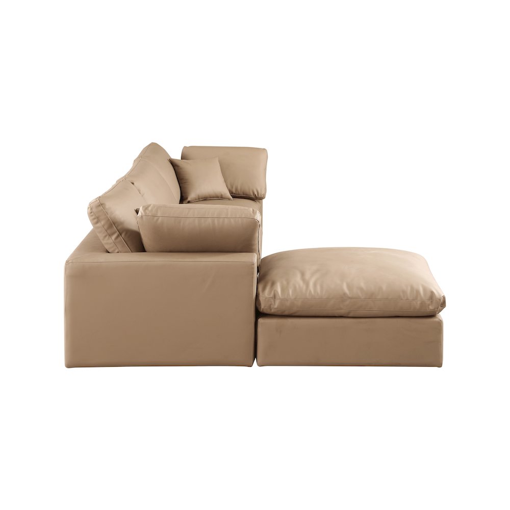 Comfy Tan Vegan Leather Modular Sectional. Picture 10