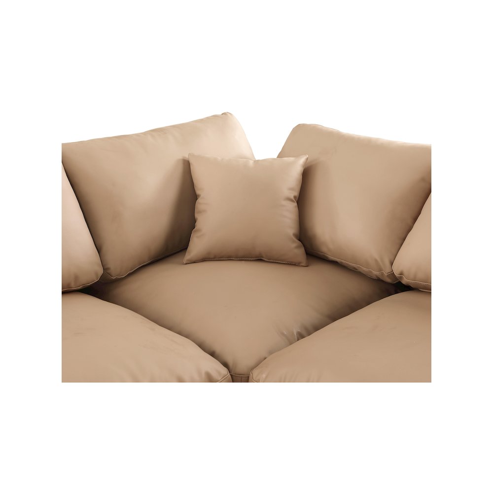 Comfy Tan Vegan Leather Modular Sectional. Picture 12
