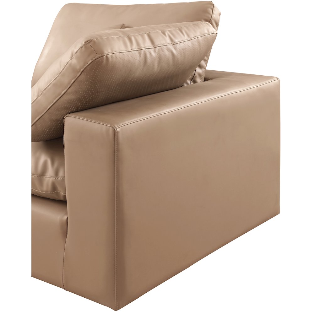 Comfy Tan Vegan Leather Modular Sectional. Picture 13