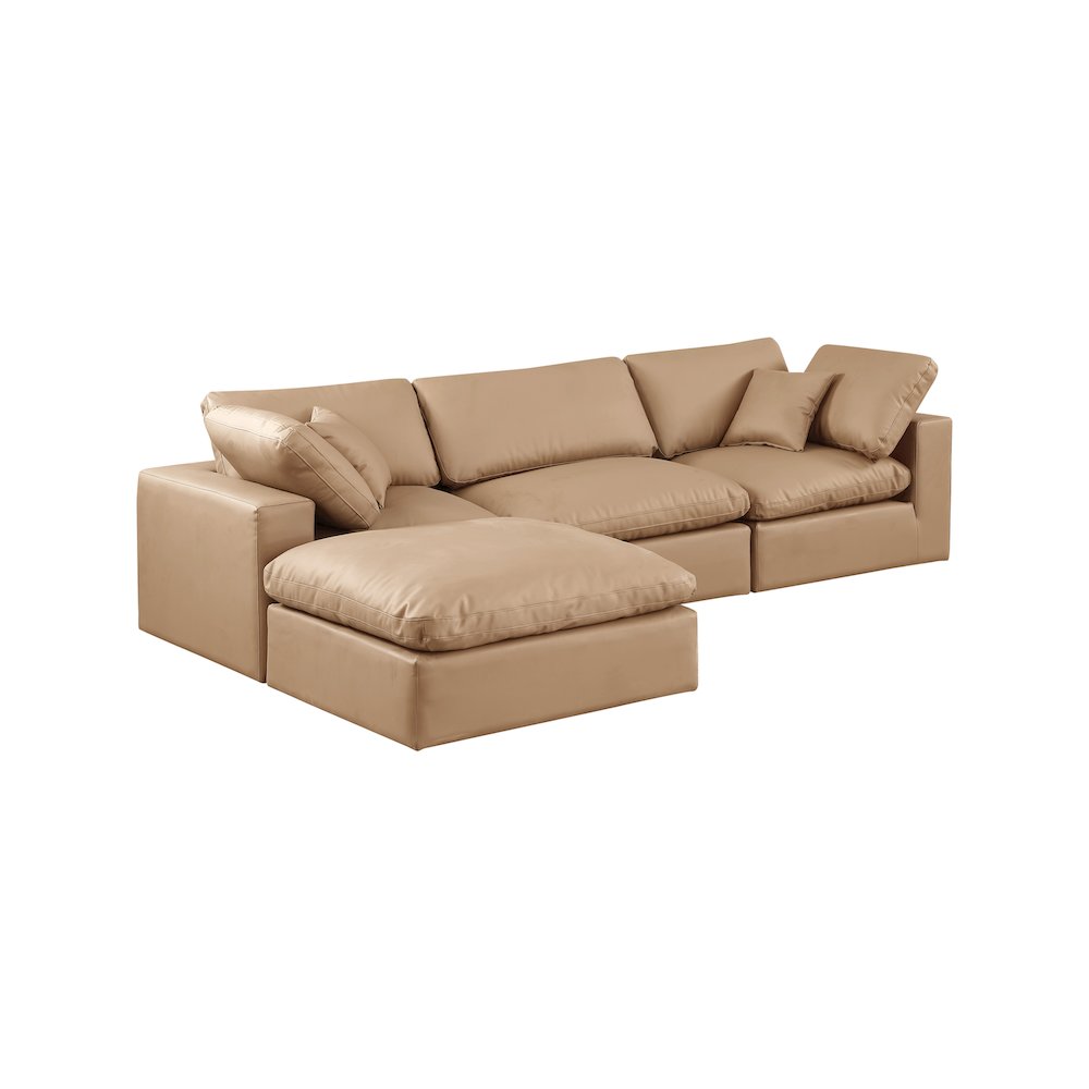 Comfy Tan Vegan Leather Modular Sectional. Picture 2