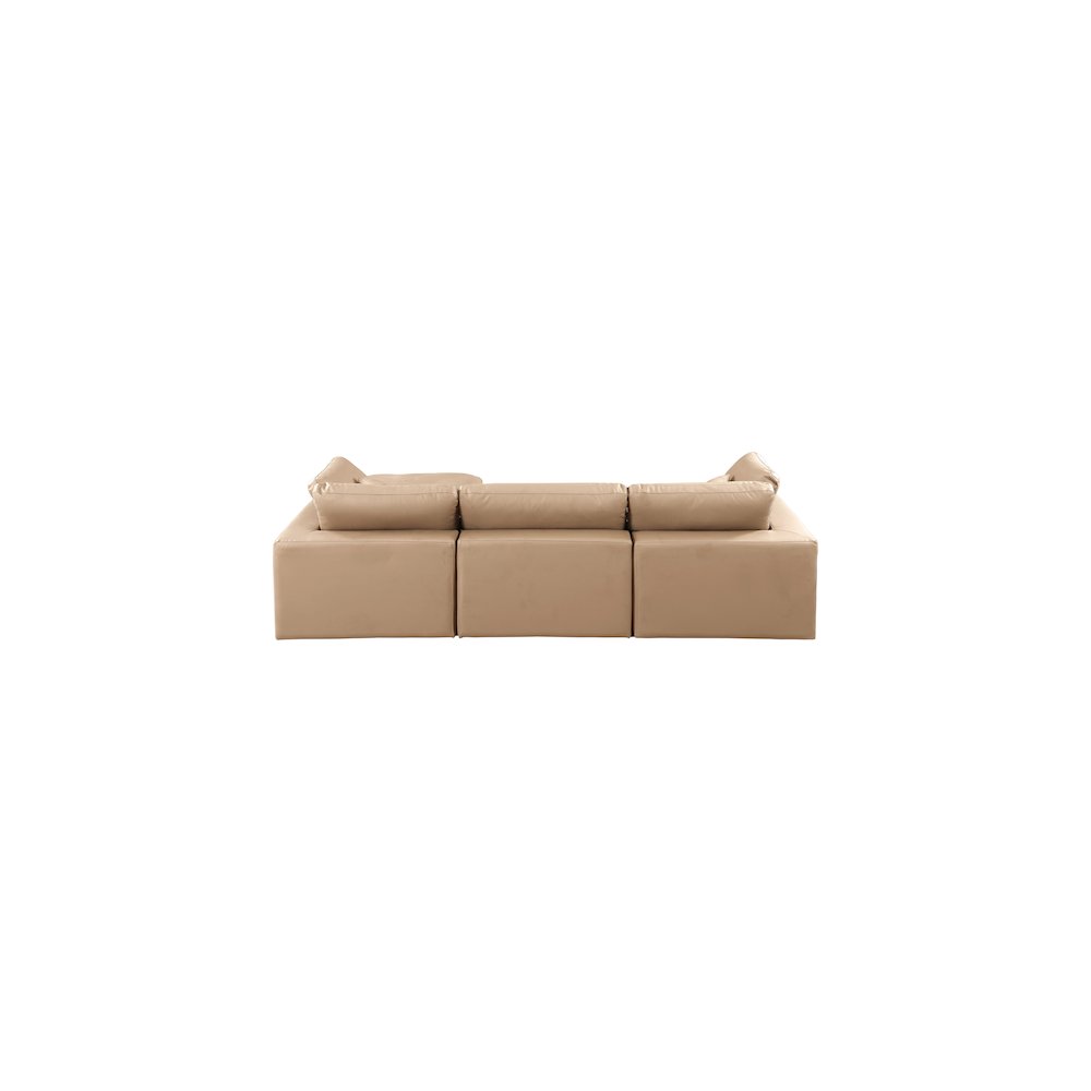 Comfy Tan Vegan Leather Modular Sectional. Picture 5