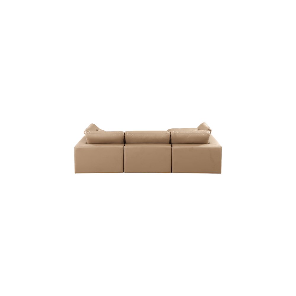 Comfy Tan Vegan Leather Modular Sectional. Picture 6