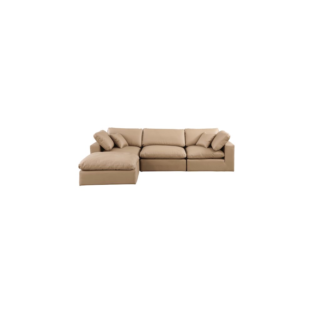 Comfy Tan Vegan Leather Modular Sectional. Picture 7