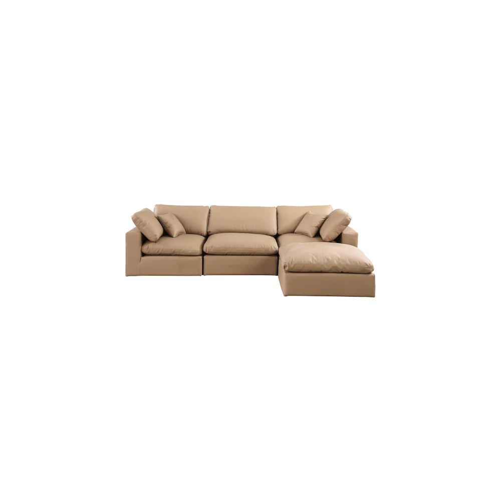 Comfy Tan Vegan Leather Modular Sectional. Picture 8