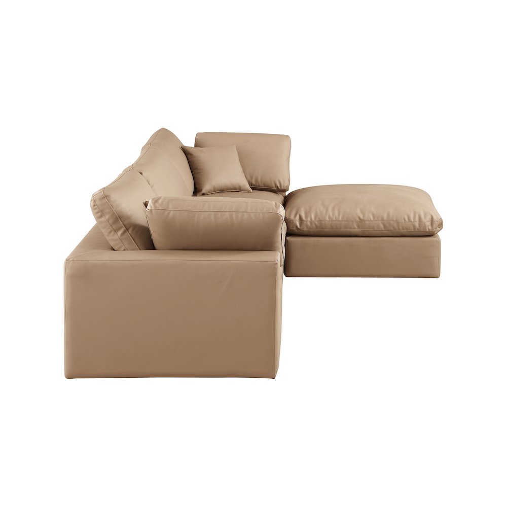 Comfy Tan Vegan Leather Modular Sectional. Picture 9
