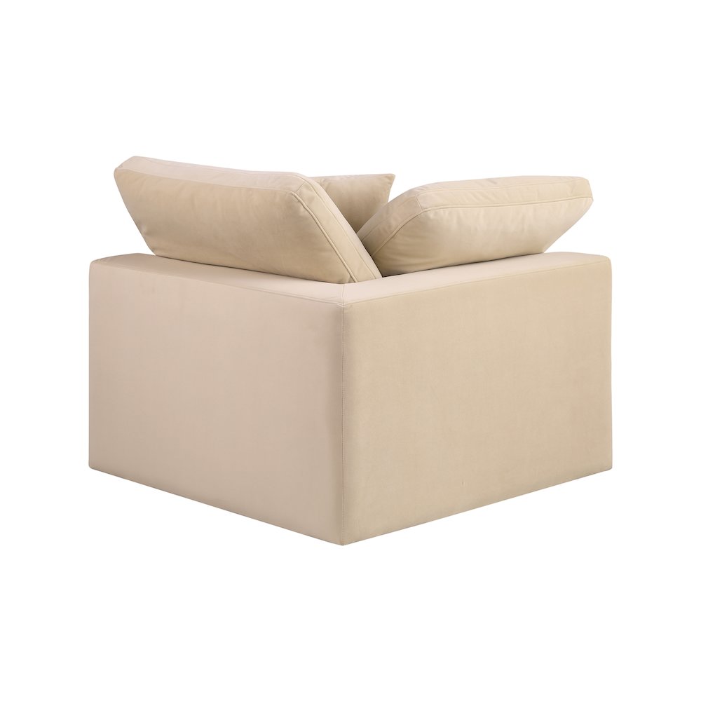 Comfy Beige Velvet Modular Corner Chair. Picture 3