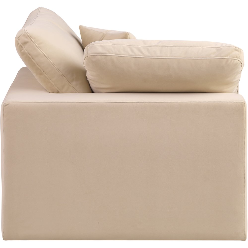 Comfy Beige Velvet Modular Corner Chair. Picture 5