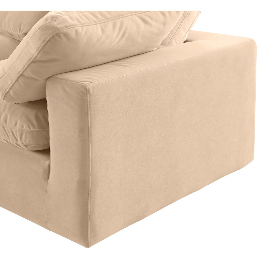 Comfy Beige Velvet Modular Corner Chair. Picture 9