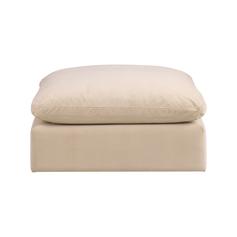 Comfy Beige Velvet Modular Ottoman. Picture 3