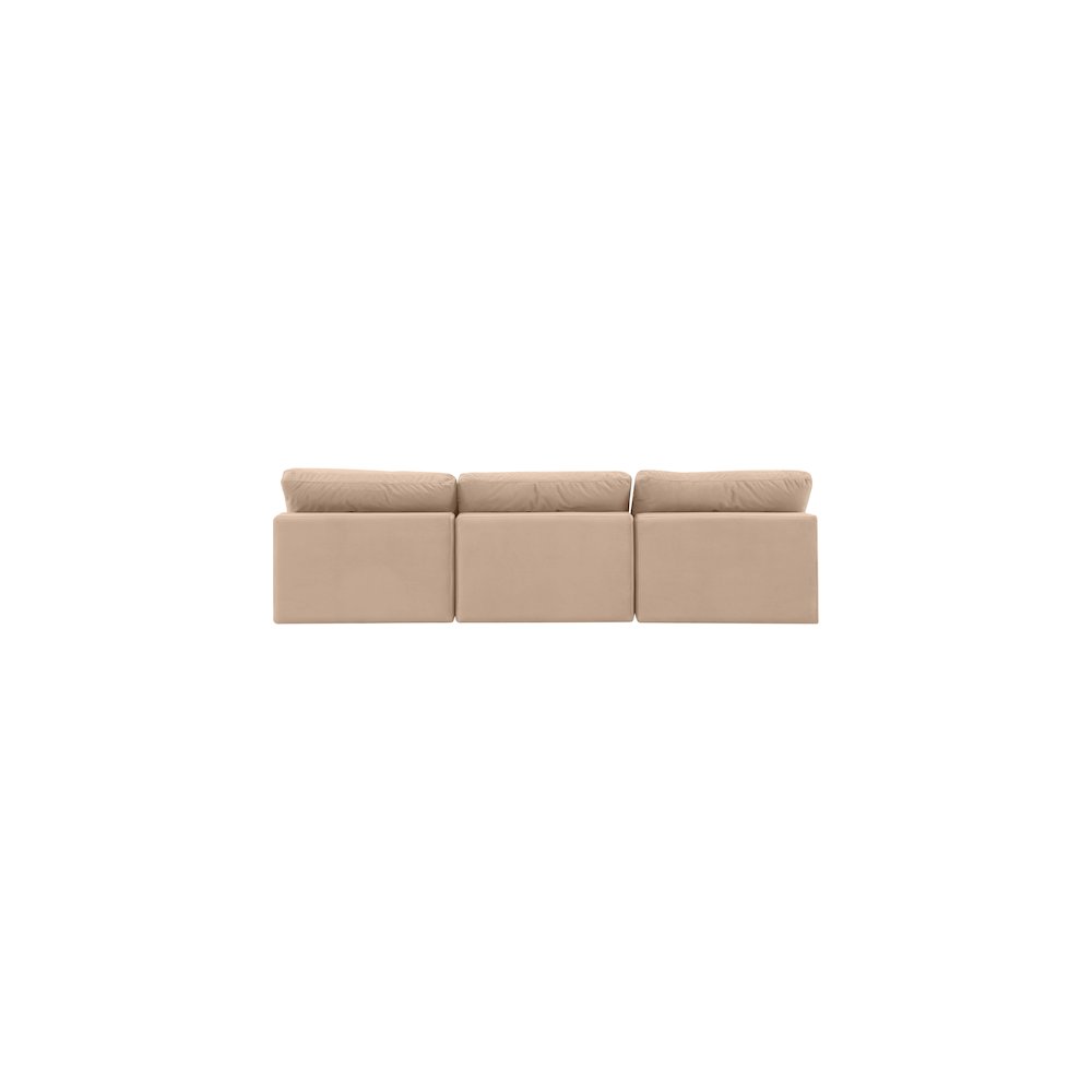 Comfy Beige Velvet Modular Sofa. Picture 3