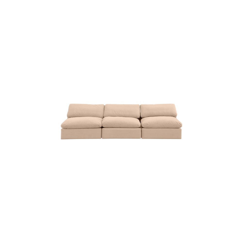 Comfy Beige Velvet Modular Sofa. Picture 4
